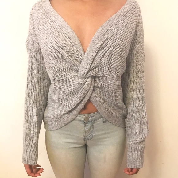 NWOT Double-sided Grey Sweater - Picture 1 of 2